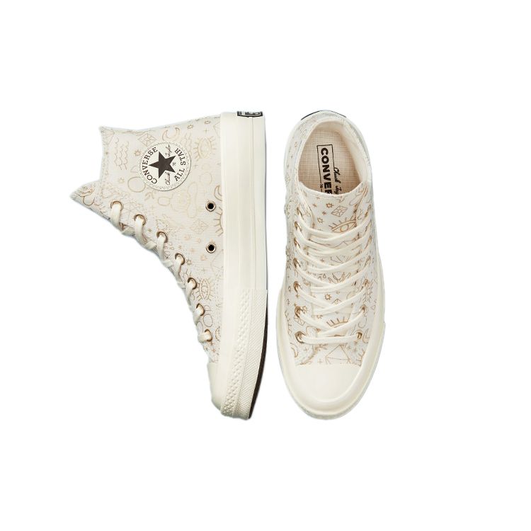 Converse Chuck 70 High Golden Elements Women Sneakers Cream Egret Light-Gold A02207C