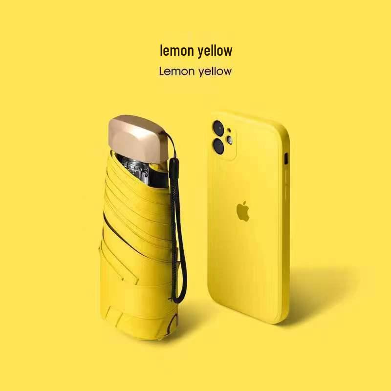 Oil Painting Capsule Umbrella: Five-Fold Mini, Sunny and Rainy Dual-Use, Sunscreen Sunshade with Print Logo