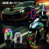 2PCS Car Tire Valve Cap Light Rechargeable Motorcycle Bicycle LED Tire Lights Colorful Glowing Waterproof Decoration Accessories