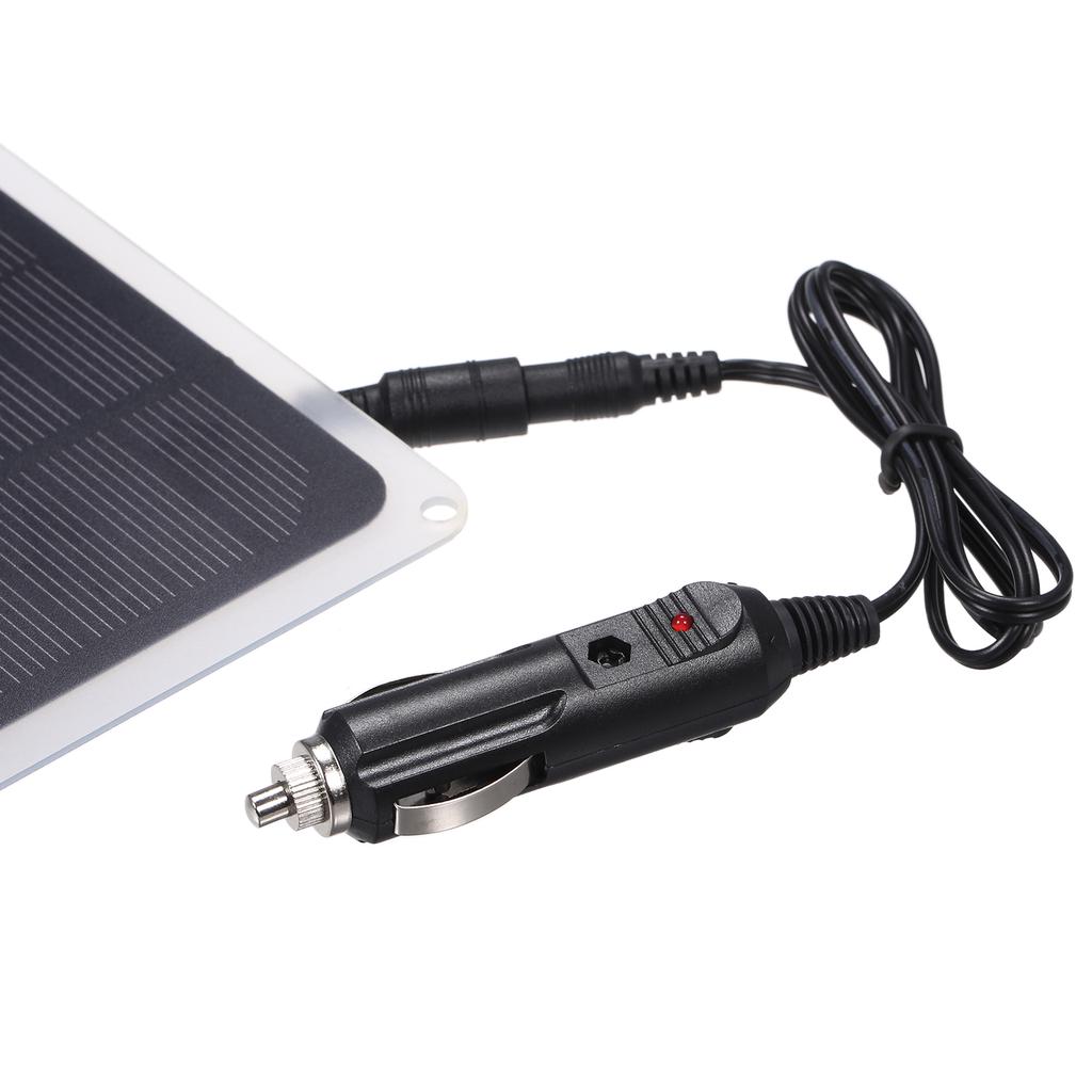 12В 10Вт Солнечная Панель с USB-портом Автомобильная для 12В-Аккумулятора Портативная Полный Комплект Аксессуаров для Кемпинга Туризма Рыбалки Альпинизма