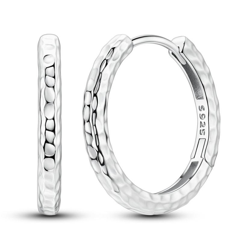 Серьги-кольца из стерлингового серебра 925 пробы Дизайнерские серьги для женщин Простые серьги Роскошные серьги Модные украшения
