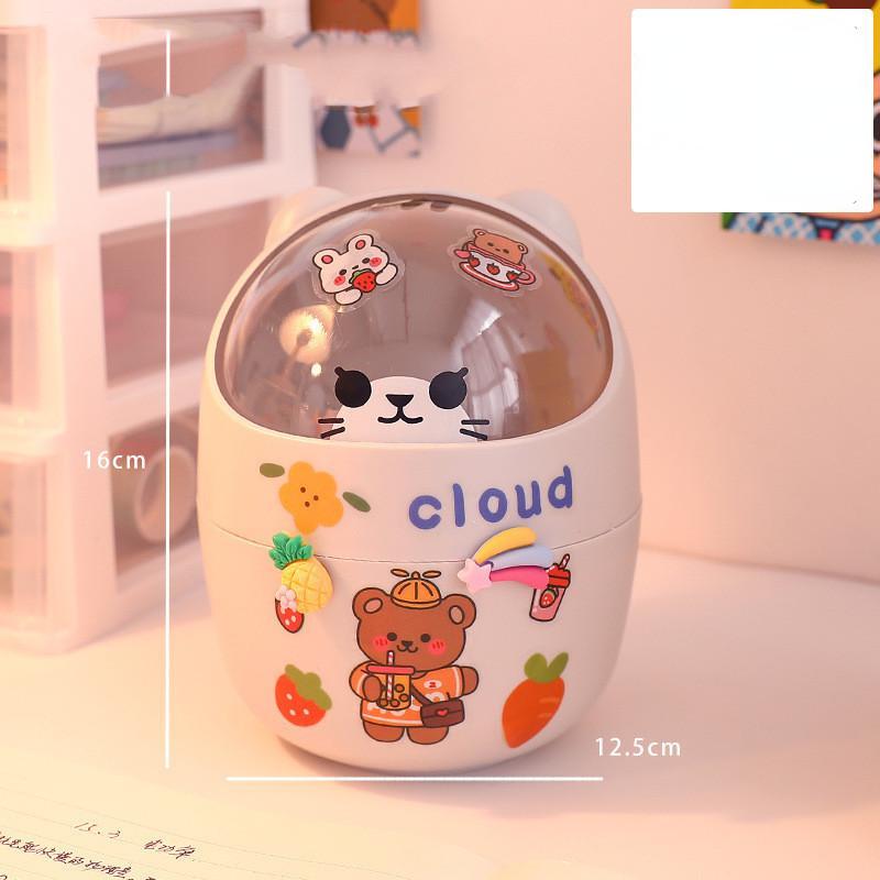 1 шт., креативная коробка для хранения канцелярских принадлежностей Kawaii, милый мультяшный ящик для хранения косметики, студенческий офисный настольный органайзер, студенческие принадлежности