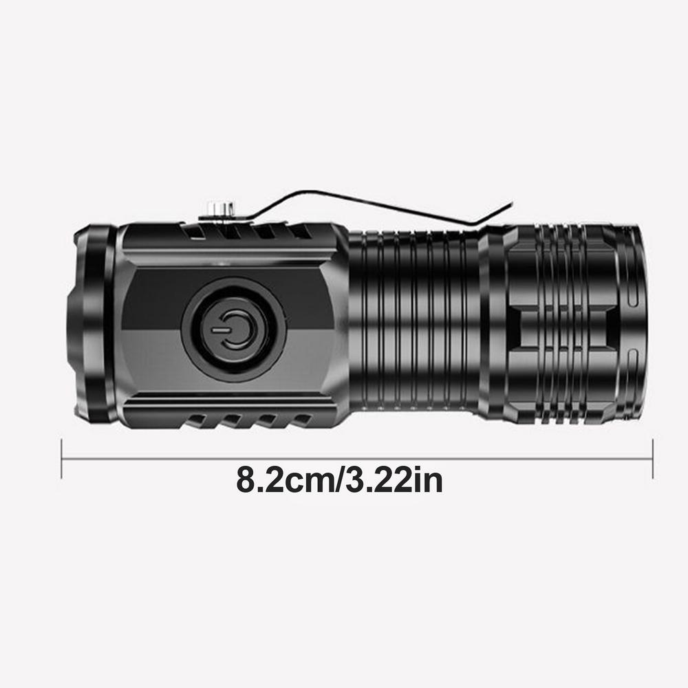 Мини-фонарик с тремя светодиодами, тип Super Power, USB Type-C, сверхяркий, дальнего действия, мощный, портативный, водонепроницаемый