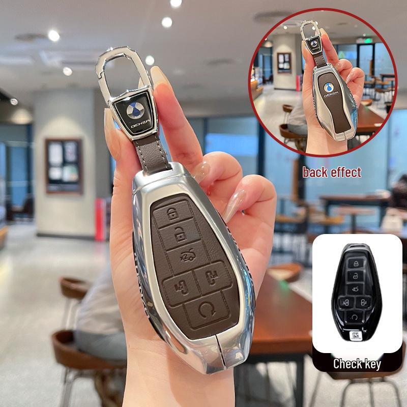 Ключница Denza D9 2025 - Роскошный Металл и Кожа с Продвинутой Пряжкой для Модели Honor DMI