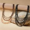 Multi-Layer Beaded Chain Necklace Glass Beads Bohemian Party Accessories  Women Gift