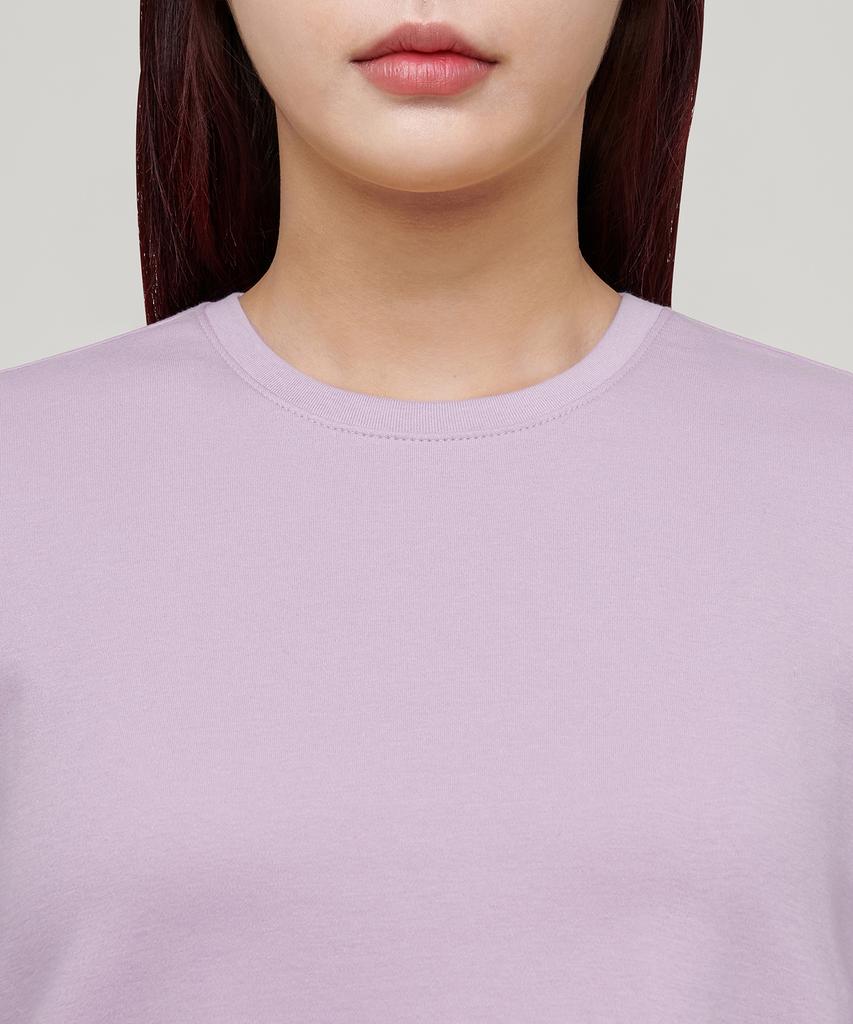 MUSINSA STANDARD WOMAN Женская укороченная футболка с круглым вырезом [Сиреневый]