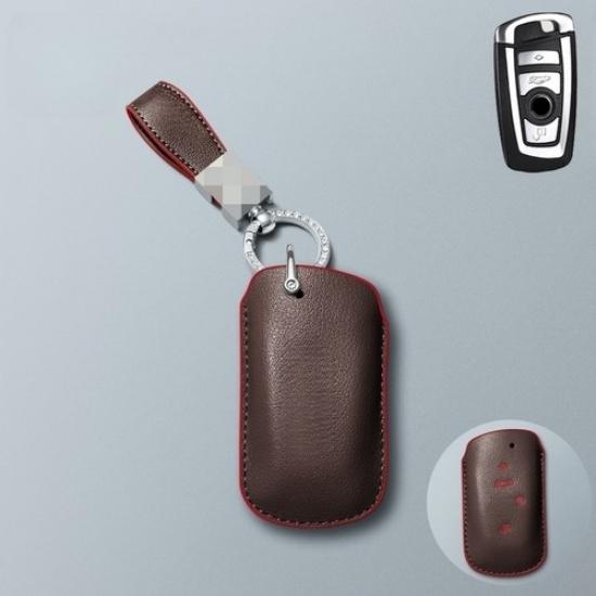Genuine Leather Car Key Fob Case Cover For BMW X3 X4 X5 1 2 3 7 4 5 6 F10 F15 M5