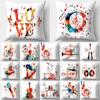 Musical Instrument Pattern Cushion Pillowcase Cover Pillow Sofa Decorative