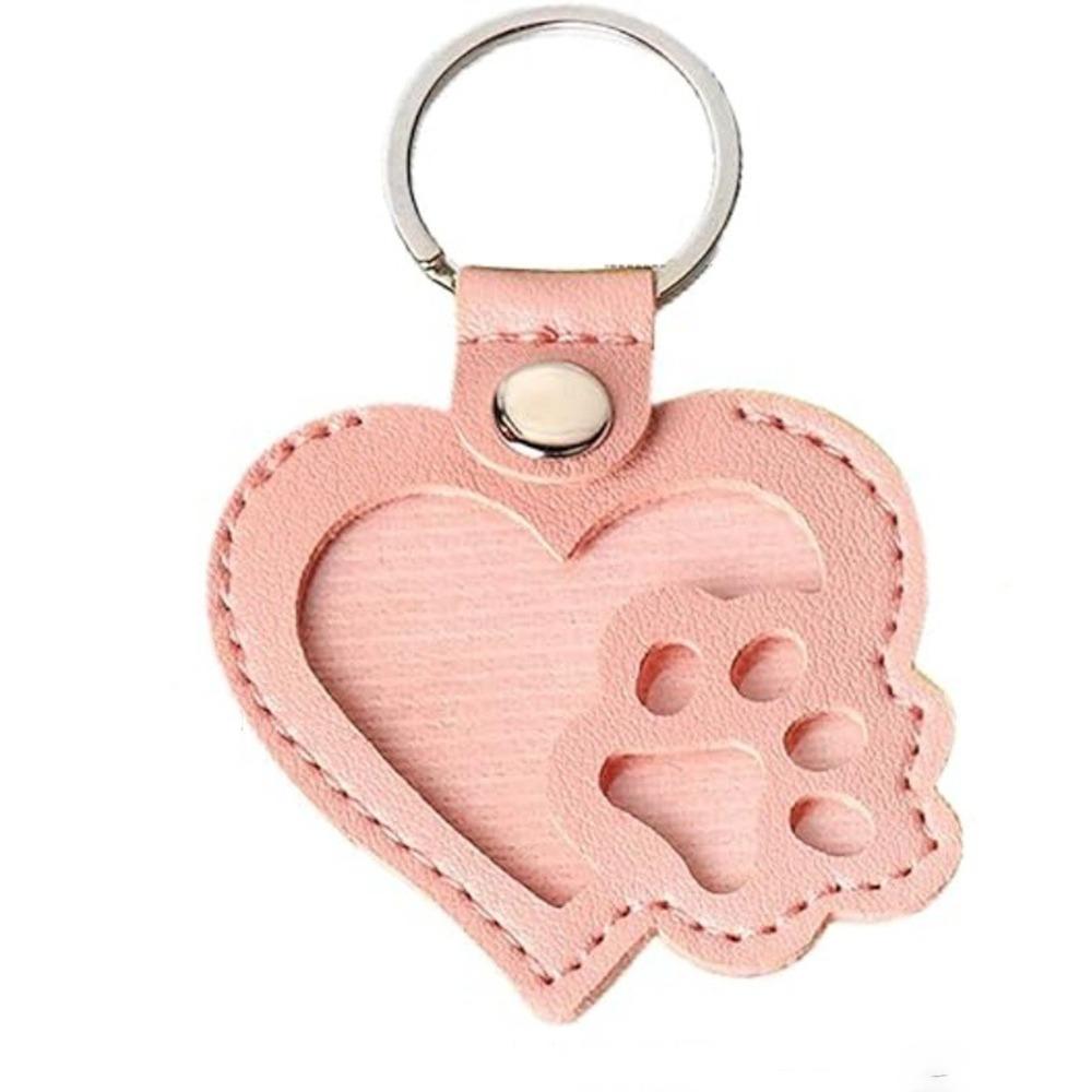 PU Leather Pet Hair Key Chain Portable Memorial Key Chain Pet Hair Storage Bag Pet Loss Memorial