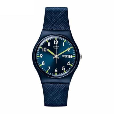 Женские синие часы Swatch SIR BLUE SO28N702
