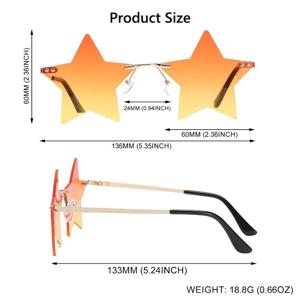 UV400 Party Eyewear Star Shape Sunglasses Sun Glasses Pentagram Sunglasses Rimless