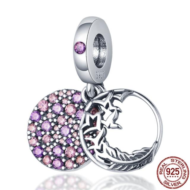 Charm Plata De Ley 925 Suitable Bracelet 925 Sterling Silver Kitten Galaxy Series Beaded Women's Diy Jewelry