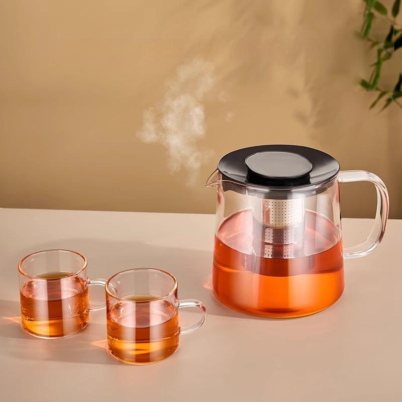 Кофейник Цветочный чайник Китайский чайник Pyrex Стеклянный нагревательный чайник Чайный сервиз Высококачественный кофейник из боросиликатного стекла