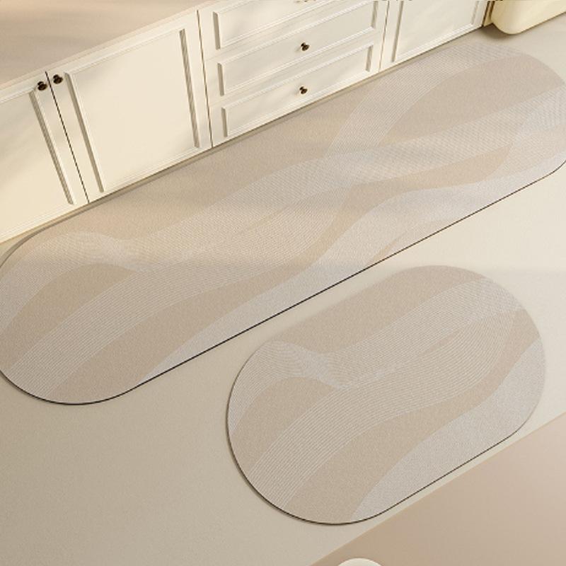 Minimalist Luxury Diatom Mud Kitchen Floor Mat Stain Resistant Water Absorbent Easy Care Non Slip Quick Dry Door Mat