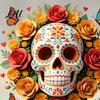 Creative Holiday Gifts for Friends Day of The Dead Skull Flower Static Sticker Colorful Mexican Floral Glass Indoor Outdoor Festive Window