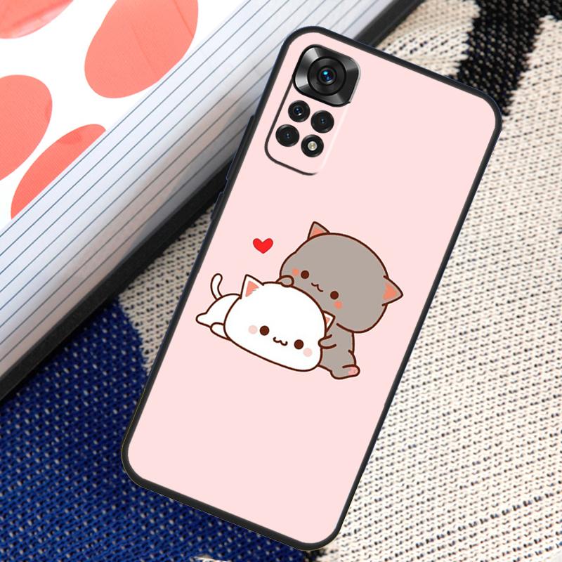 Чехол Mochi Peach Cat для Xiaomi Redmi Note 11 10 8 9 12 Pro Note 11S 10S 9S 8T Redmi 10 10C 12C 9C 9T