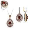 Элегантный комплект серебряных украшений с рубиновым камнем, серьги в османском стиле для повседневного ношения, кольцо и ожерелье, уникальный турецкий ювелирный подарок для женщин