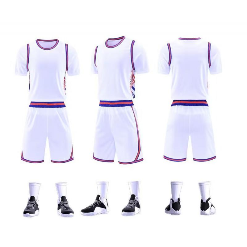 Customizable Basketball Jersey Set Teens Adults - Short Sleeve Two-Piece Sport Shirt Breathable Cotton Blend Unisex Team