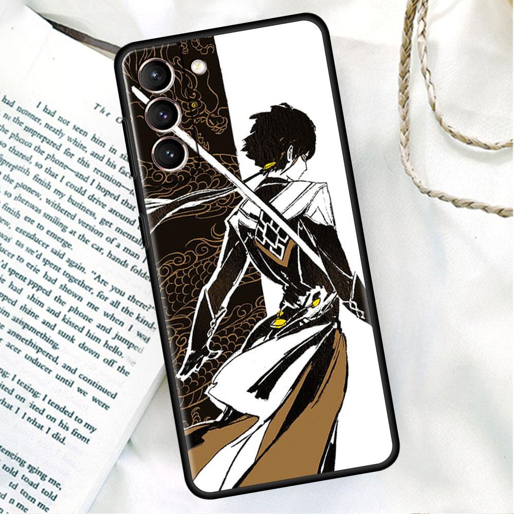 Черный мягкий чехол для телефона Samsung Galaxy S22 S21 S20 Ultra FE S9 S8 S10 Plus Note 20 10 9 Fundas Cover Genshin Impact Beelzebul