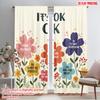 2pcs 2D Flat Printing Curtain It's OK Flowers Positive 100% Polyester Fabric Without Electricity Party Decorations for Indoor