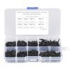 800pcs M2 Black Carbon Steel Countersunk Flat Cross Head Self Tapping Screws Set