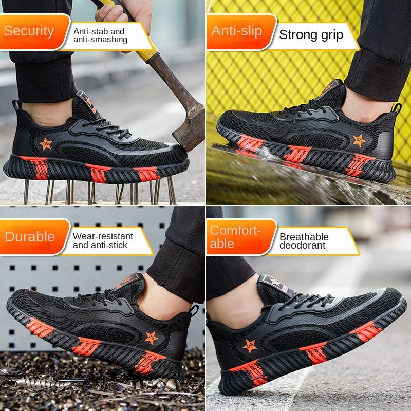 Labor Insurance Shoes Men's Anti-smash and Anti-puncture Light Work Shoes Steel Bag Head Safety Shoes
