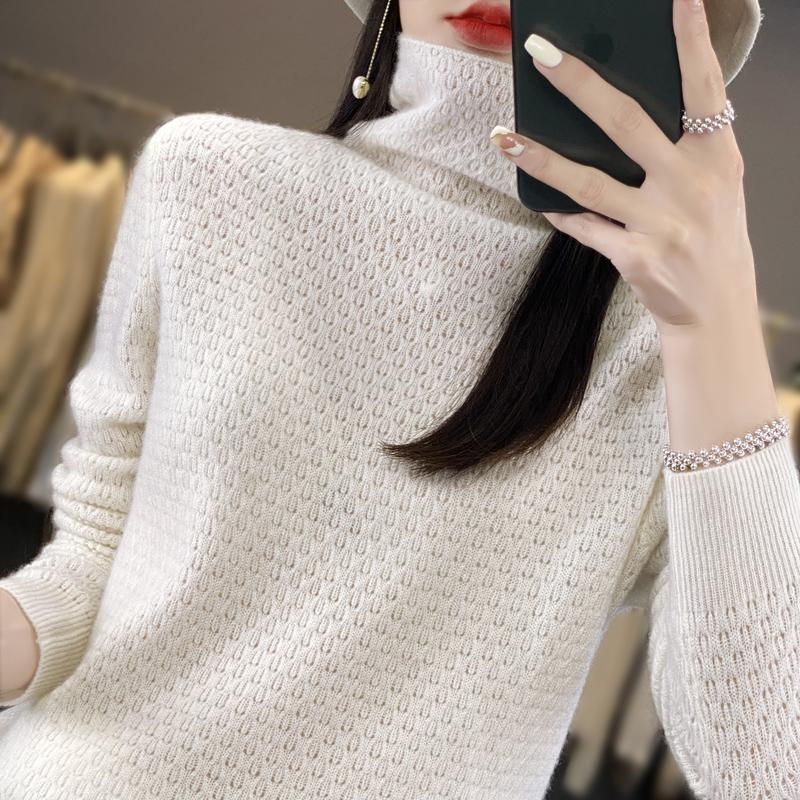 Женский свитер с высоким воротником, кашемир Цинхэ, 30% кашемир, 70% шерсть, зимний вязаный пуловер, осенний свитер, кашемировый свитер