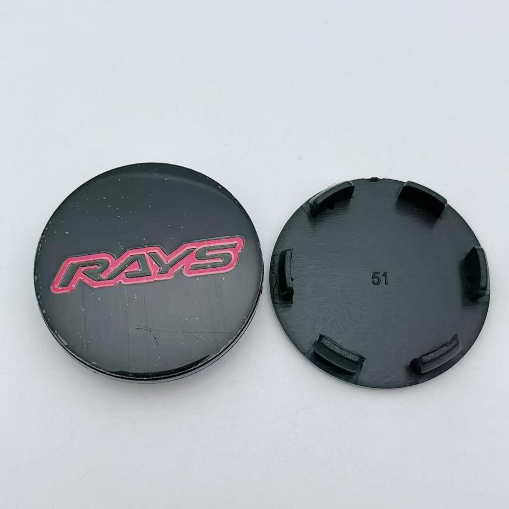 4pcs 51mm 46mm Rays Logo Emblem Car Wheel Center Caps Wheel Hub Centre Dust Cover Rim Hubcap Replace Car Styling Accessories