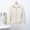 Women's Korean Style Lightweight Down Jacket - Short, Hooded, Plus Size, Middle-Aged, Casual White Duck Down Coat for Autumn and Winter