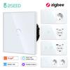 BSEED Zigbee настенные сенсорные выключатели 1/2/3 клавиши Tuya Smart Life Управление Alexa Плюс EU Настенная розетка Порты USB Type-c Версия без нейтрали