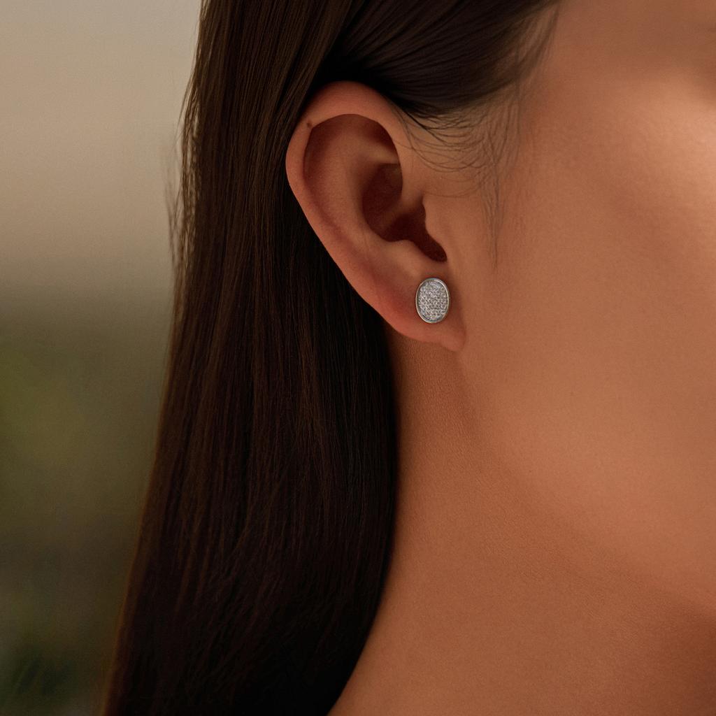 MODIAN Sparkling Moissanite Ear Studs 925 Sliver Retro Button Lab Diamond Stud Earrings For Women And Men Fine Jewelry