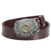 Men's Vintage Belt Letter Buckle O Cowhide Belt Fashion Personality Cowhide Pants Decorative Wide Belt