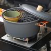 Camping Cookware Pot Tableware Saucepan Lightweight Outdoor Pots Pan Steamer for Hiking