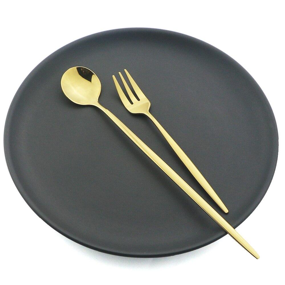 Красочная десертная чайная ложка, столовая посуда, ложка для сока, кофе, набор столовых приборов, ложка для мороженого с длинной ручкой, посуда из нержавеющей стали