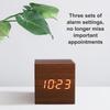 Wooden Sound Control Square LED Digital USB/AAA Electronic Table Alarm Clock