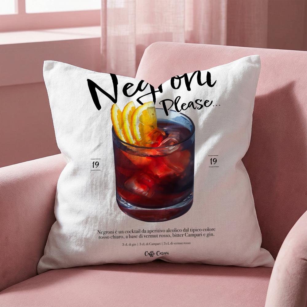 Negroni Cocktail Cushion Cover Multi-Scene Pillow Cover for Home & Car - Reversible, Soft & Durable for Daily Use