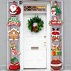 1pair Merry Christmas Decoration Door Hanging Banner Santa Claus Elf Couplet Xmas Hanging Decor For Yard Front Door Xmas Gifts