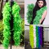 DIY 2 Yards Green Turkey Feather Boa 90g Fluffy Feathers for Craft Fring Wedding Dress Scarft Shawl Decor Costume Sewing Accessories