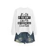 Womens Loose Fit Cotton Hoodie With Print Design Winter Casual Wear
