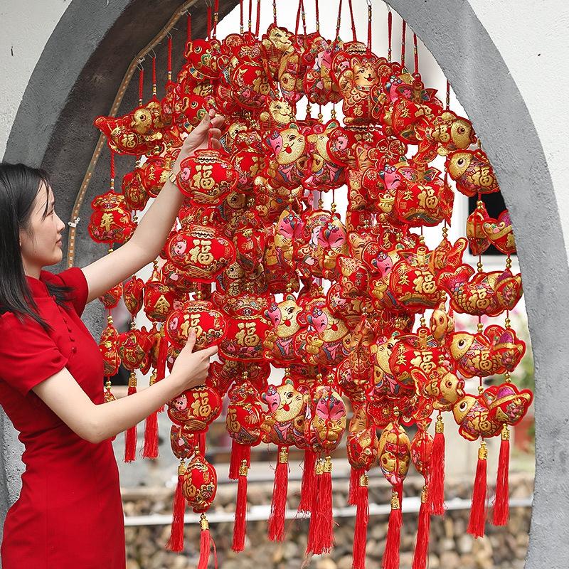 2025 New Year Hanging Ornament Spring Festival Decorations Door Window Wall Year of the Snake Lucky Hanging Ornaments Home Decor