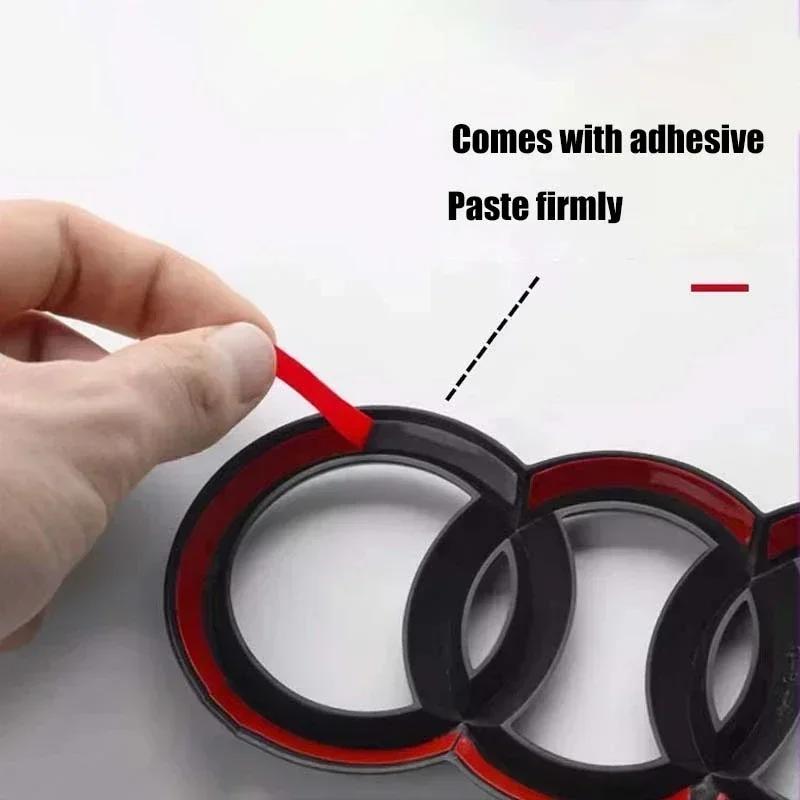 QR3 M3 M3 Car Logo Badge Car Front Grille Rear Trunk 4Ring Emblem Decal For M3 A3 A4 B8 8P A6 C7 A5 Q5 B7 B9 B6 SLINE Sticker