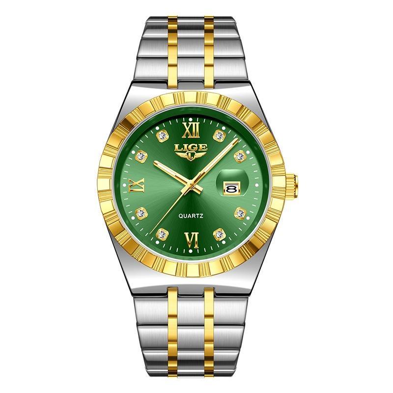 Мужские Модные Деловые Часы Мужские Спортивные Черные из Нержавеющей Стали Роскошные Светящиеся Водонепроницаемые Мужские Кварцевые Часы