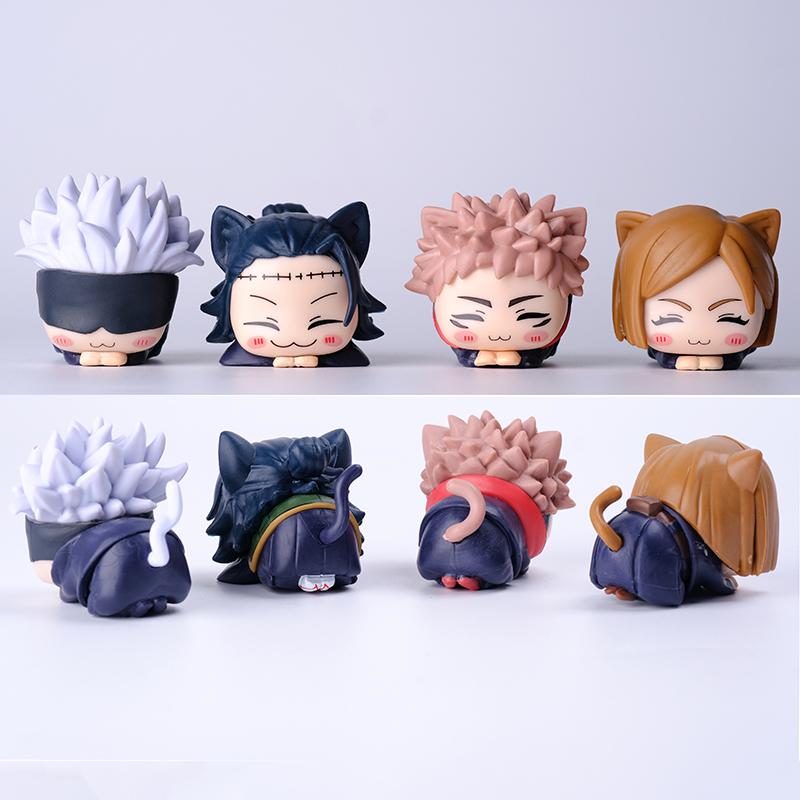 Jujutsu Kaisen Satoru Gojo Figures Kawaii Cat Geto Suguru Action Figurine Cute Yuji Nobara Figure Desk Decoration Anime Toy Gift