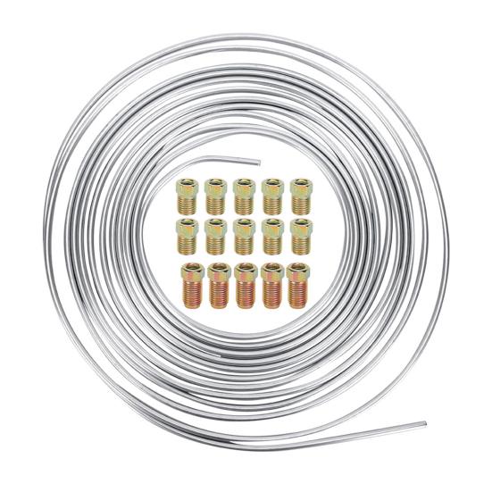Brake Line Tubing Flexible High Bursting Strength Universal 25 Ft 3/16 Brake Line Tubing Kit for Car