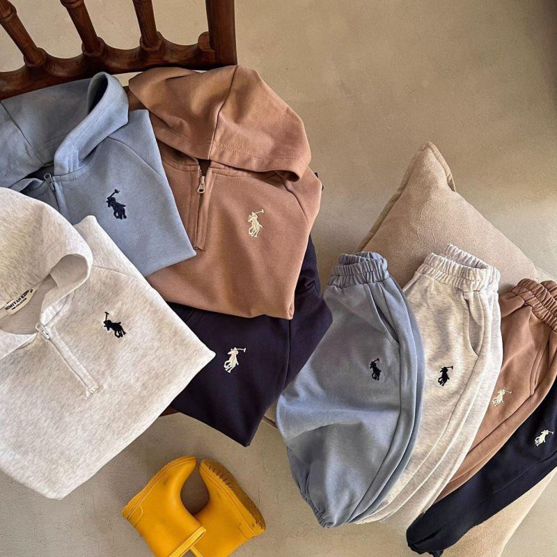 Boys' & Girls' Spring/Autumn Two-Piece Set: Zipper Sweatpants & Hooded Sweatshirt