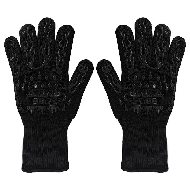 Meier High temperature resistance 500 degrees, silicone barbecue oven microwave oven anti-scalding high temperature insulation gloves