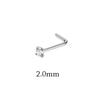 1Piece Surgical Steel Crystal CZ Nose Ring L Shape Nose Studs Square Nostril Nose Piercing Body Jewelry Nariz Lote For Women