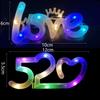 Colorful Love LED Light Luminous Cake Decoration Light Valentine's Day Decoration Lamp  Wedding