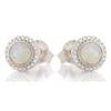 [R5599] - Artisanal Silver Earrings 'Goddess Opal' Silver White (rhodium) - 8 Mm