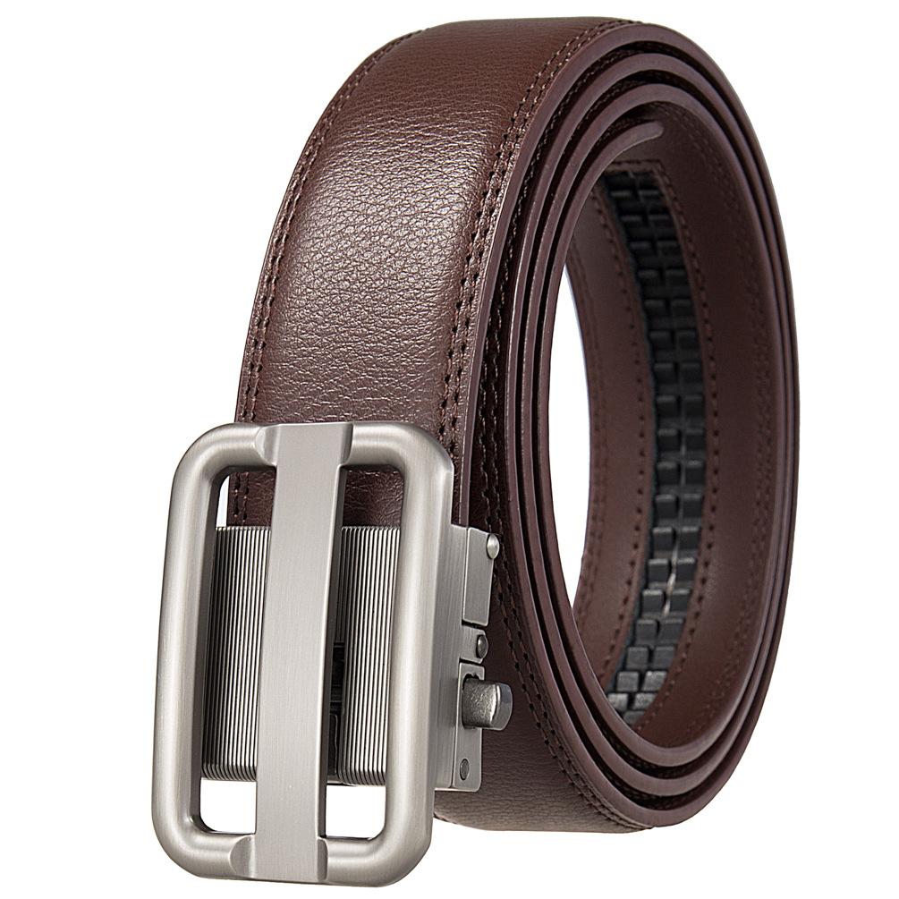 Мужской ремень с автоматической пряжкой, деловой ремень из коровьей кожи, повседневный ремень Ly36-561958-1